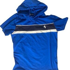 Rivelli Blue Mens Short Sleeve Hoodie Size M